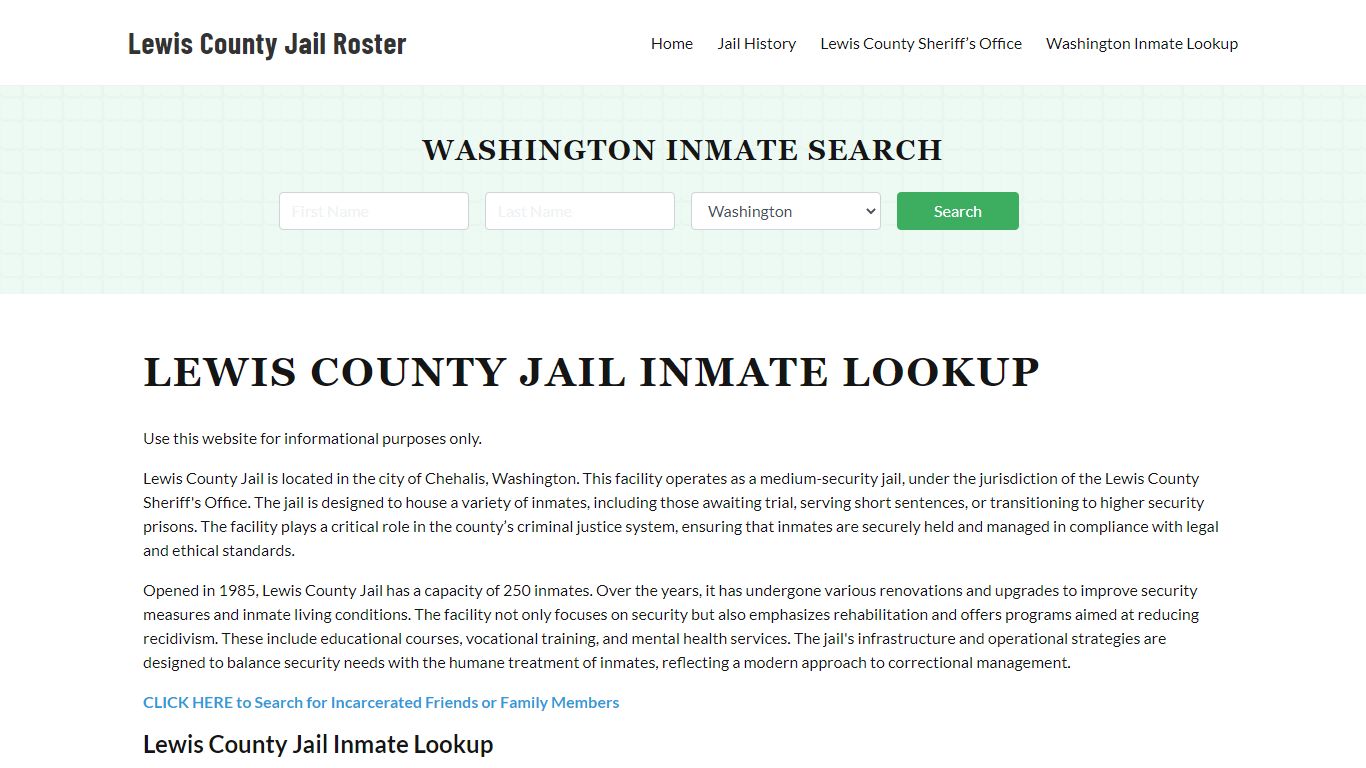 Lewis County Jail Roster Lookup, WA, Inmate Search